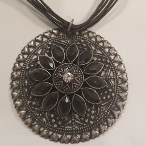 Unique Necklace on leather straps